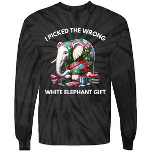 Funny White Elephant Gift Wrapped Elephant Dumb Gift Tie-Dye Long Sleeve Shirt