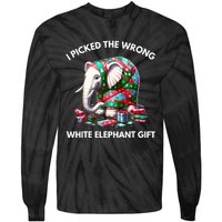 Funny White Elephant Gift Wrapped Elephant Dumb Gift Tie-Dye Long Sleeve Shirt