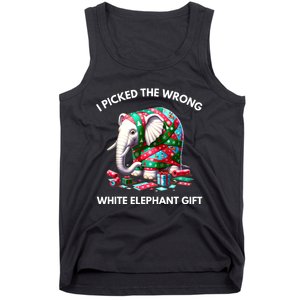 Funny White Elephant Gift Wrapped Elephant Dumb Gift Tank Top