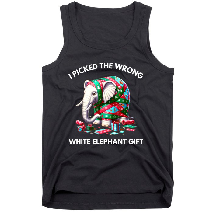 Funny White Elephant Gift Wrapped Elephant Dumb Gift Tank Top