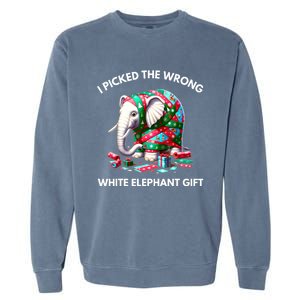 Funny White Elephant Gift Wrapped Elephant Dumb Gift Garment-Dyed Sweatshirt