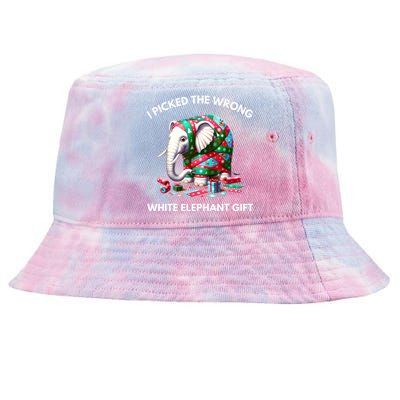 Funny White Elephant Gift Wrapped Elephant Dumb Gift Tie-Dyed Bucket Hat