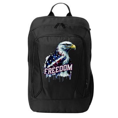 Freedom Watercolor Eagle With American Flag City Backpack