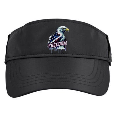 Freedom Watercolor Eagle With American Flag Adult Drive Performance Visor