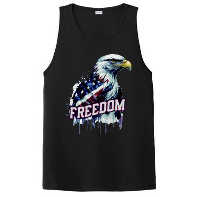 Freedom Watercolor Eagle With American Flag PosiCharge Competitor Tank