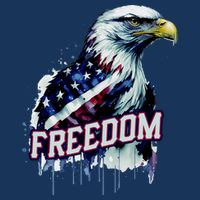 Freedom Watercolor Eagle With American Flag Flatbill Hat