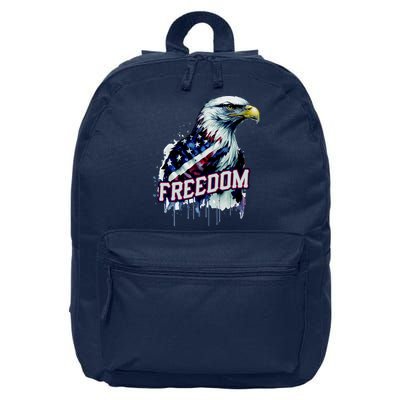 Freedom Watercolor Eagle With American Flag 16 in Basic Backpack