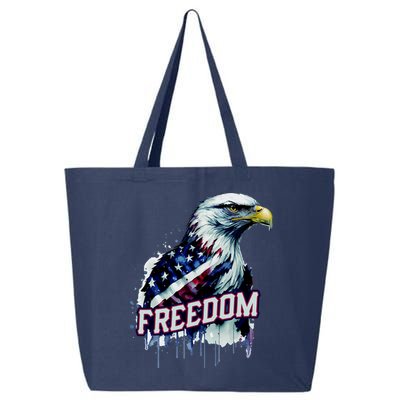 Freedom Watercolor Eagle With American Flag 25L Jumbo Tote