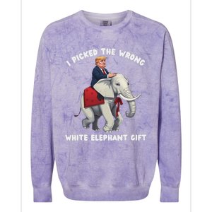 Funny White Elephant Gag Wrapped Elephant Dumb Colorblast Crewneck Sweatshirt