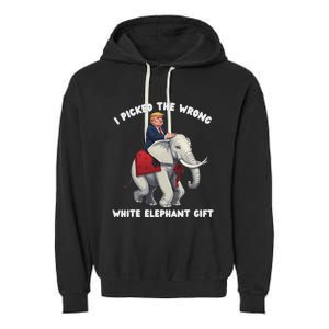 Funny White Elephant Gag Wrapped Elephant Dumb Garment-Dyed Fleece Hoodie