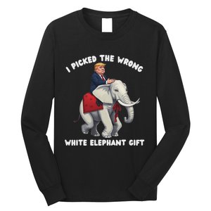 Funny White Elephant Gag Wrapped Elephant Dumb Long Sleeve Shirt