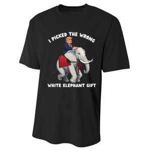 Funny White Elephant Gag Wrapped Elephant Dumb Performance Sprint T-Shirt