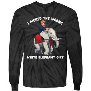 Funny White Elephant Gag Wrapped Elephant Dumb Tie-Dye Long Sleeve Shirt