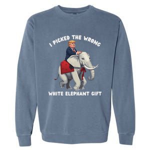 Funny White Elephant Gag Wrapped Elephant Dumb Garment-Dyed Sweatshirt