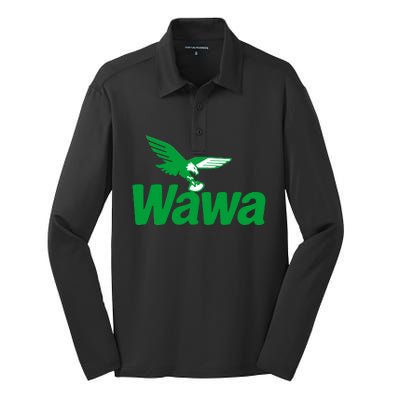 Funny Wawa Eagle Philadelphia Football Fan Silk Touch Performance Long Sleeve Polo