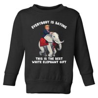 Funny White Elephant Gag Wrapped Elephant Dumb Toddler Sweatshirt