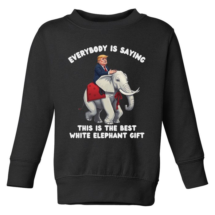 Funny White Elephant Gag Wrapped Elephant Dumb Toddler Sweatshirt