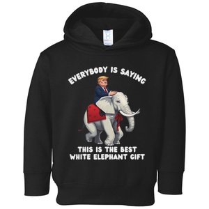 Funny White Elephant Gag Wrapped Elephant Dumb Toddler Hoodie