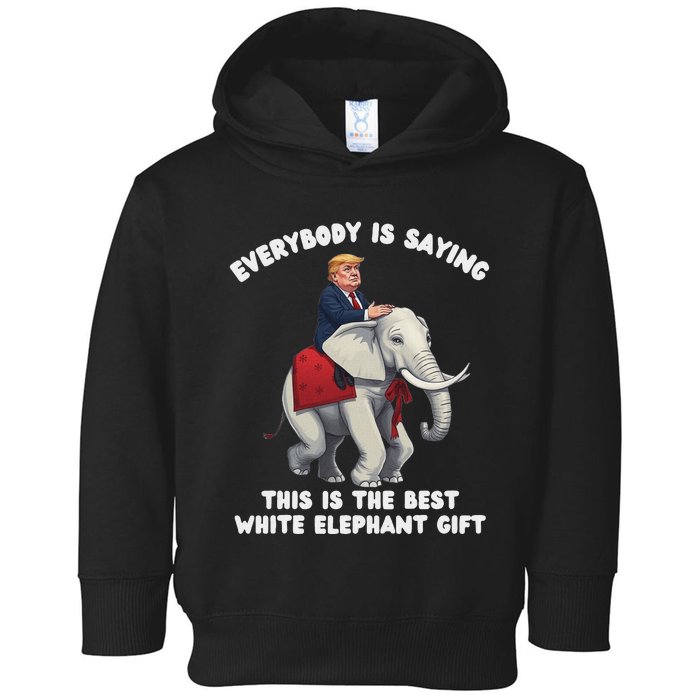 Funny White Elephant Gag Wrapped Elephant Dumb Toddler Hoodie