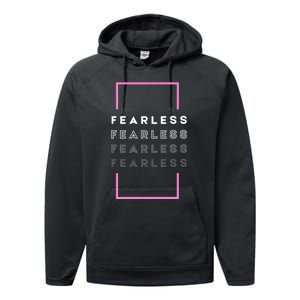 Fearless Woman. Empowering Courage. Ringless Not Worthless Performance Fleece Hoodie