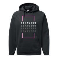 Fearless Woman. Empowering Courage. Ringless Not Worthless Performance Fleece Hoodie