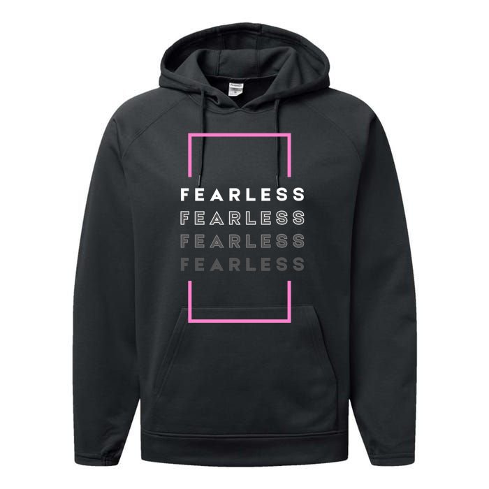 Fearless Woman. Empowering Courage. Ringless Not Worthless Performance Fleece Hoodie