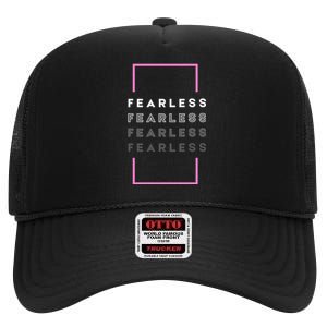 Fearless Woman. Empowering Courage. Ringless Not Worthless High Crown Mesh Back Trucker Hat