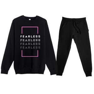 Fearless Woman. Empowering Courage. Ringless Not Worthless Premium Crewneck Sweatsuit Set