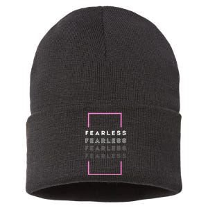 Fearless Woman. Empowering Courage. Ringless Not Worthless Sustainable Knit Beanie