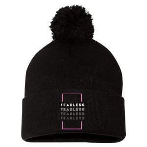 Fearless Woman. Empowering Courage. Ringless Not Worthless Pom Pom 12in Knit Beanie