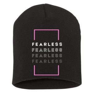 Fearless Woman. Empowering Courage. Ringless Not Worthless Short Acrylic Beanie