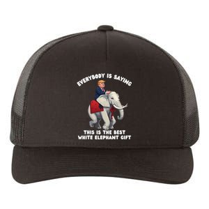 Funny White Elephant Gag Wrapped Elephant Dumb Gift Yupoong Adult 5-Panel Trucker Hat