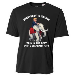 Funny White Elephant Gag Wrapped Elephant Dumb Gift Cooling Performance Crew T-Shirt