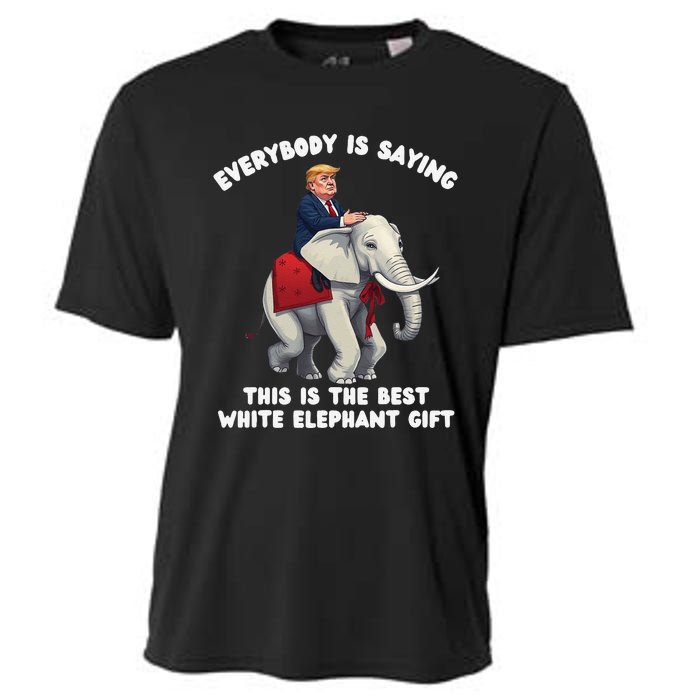 Funny White Elephant Gag Wrapped Elephant Dumb Gift Cooling Performance Crew T-Shirt