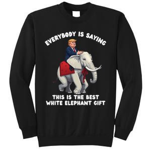 Funny White Elephant Gag Wrapped Elephant Dumb Gift Sweatshirt