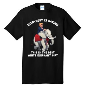 Funny White Elephant Gag Wrapped Elephant Dumb Gift Tall T-Shirt