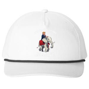 Funny White Elephant Gag Wrapped Elephant Dumb Gift Snapback Five-Panel Rope Hat