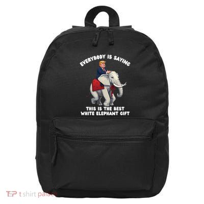 Funny White Elephant Gag Wrapped Elephant Dumb Gift 16 in Basic Backpack