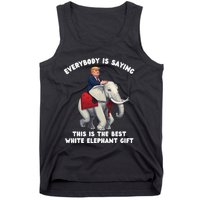 Funny White Elephant Gag Wrapped Elephant Dumb Gift Tank Top