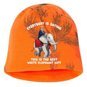 Funny White Elephant Gag Wrapped Elephant Dumb Gift Kati - Camo Knit Beanie