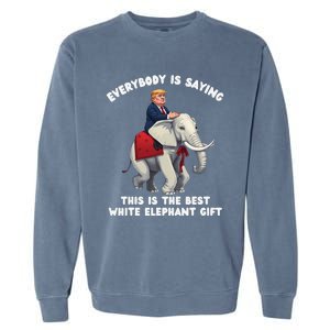 Funny White Elephant Gag Wrapped Elephant Dumb Gift Garment-Dyed Sweatshirt