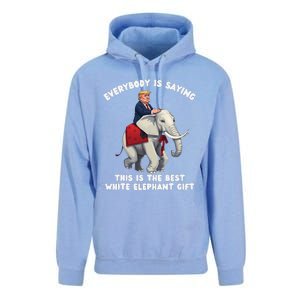 Funny White Elephant Gag Wrapped Elephant Dumb Gift Unisex Surf Hoodie