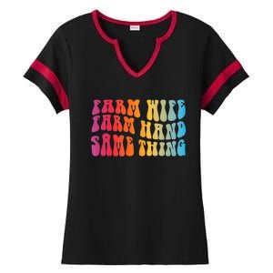 Farm Wife Farm Hand Same Thing Funny Cow Tees Ladies Halftime Notch Neck Tee