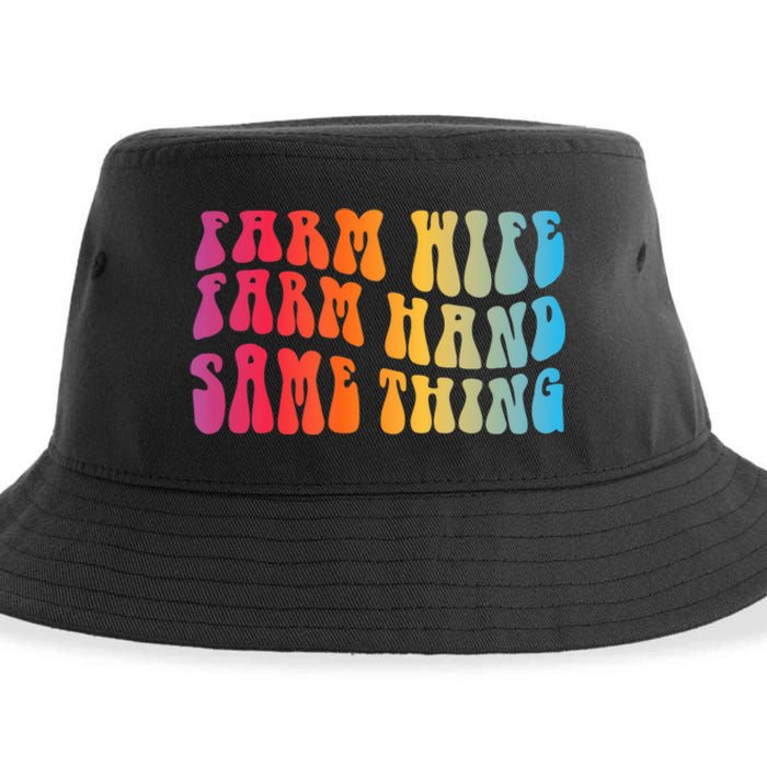 Farm Wife Farm Hand Same Thing Funny Cow Tees Sustainable Bucket Hat