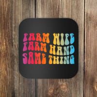 Farm Wife Farm Hand Same Thing Funny Cow Tees Coaster