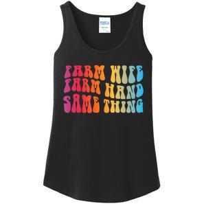 Farm Wife Farm Hand Same Thing Funny Cow Tees Ladies Essential Tank