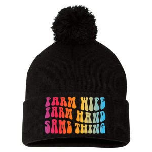 Farm Wife Farm Hand Same Thing Funny Cow Tees Pom Pom 12in Knit Beanie