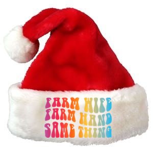 Farm Wife Farm Hand Same Thing Funny Cow Tees Premium Christmas Santa Hat