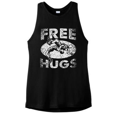 Funny Wrestling Funny Free Hugs Wrestling Gift Ladies PosiCharge Tri-Blend Wicking Tank