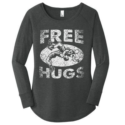 Funny Wrestling Funny Free Hugs Wrestling Gift Women's Perfect Tri Tunic Long Sleeve Shirt